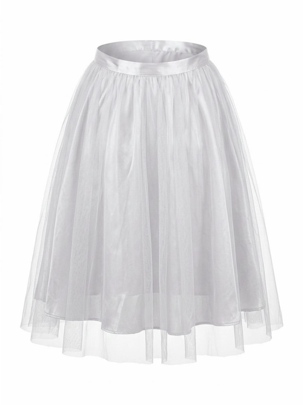 Blu Sage Silver A-Line Tulle Skirt